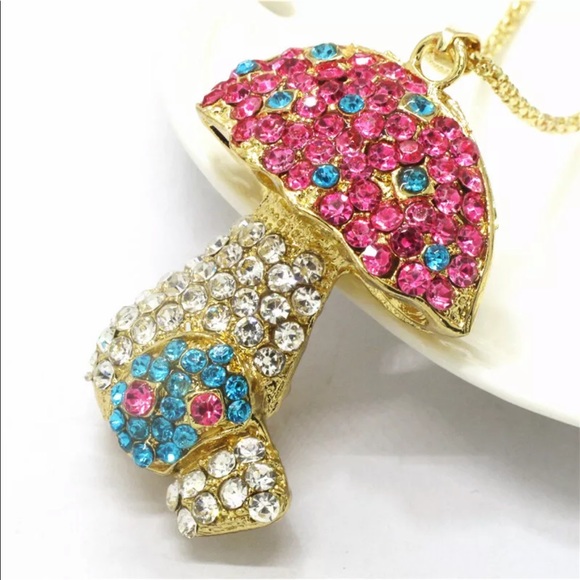 Pink Mushroom Necklace - Picture 3 of 3